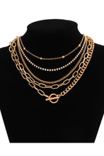 Load image into Gallery viewer, Gold 5pcs Layered Rhinestone Chain Collarbone Necklace Set
