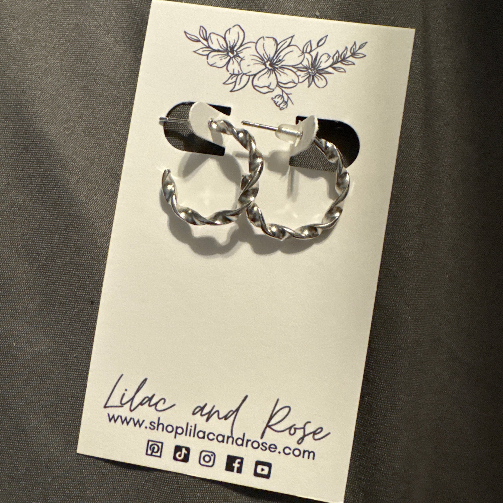 twisted hoop earrings gold silver Lilac and Rose