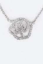 Load image into Gallery viewer, Cutout Rose CZ Pendant Necklace
