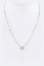 Load image into Gallery viewer, Cutout Rose CZ Pendant Necklace
