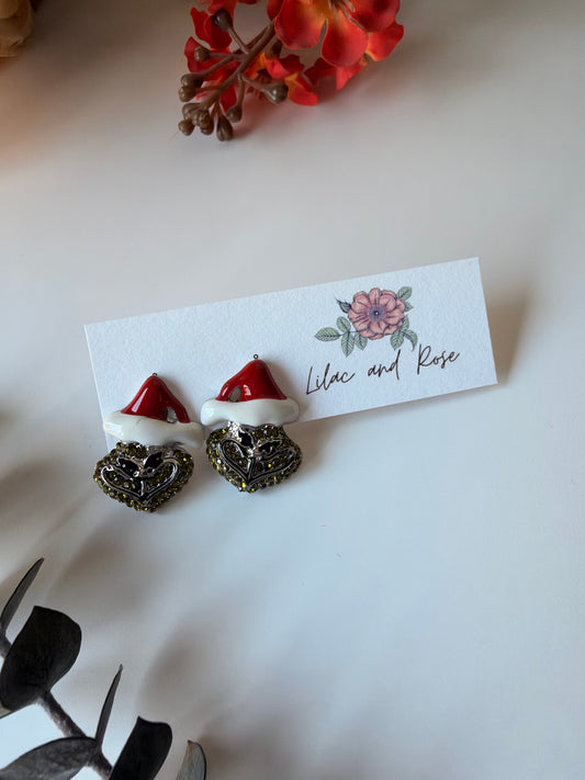 CZ Grumpy Green Man Stud Earrings