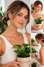 Load image into Gallery viewer, Gold Leaf Earrings – Nature-Inspired Elegance in a Lightweight Dangle
