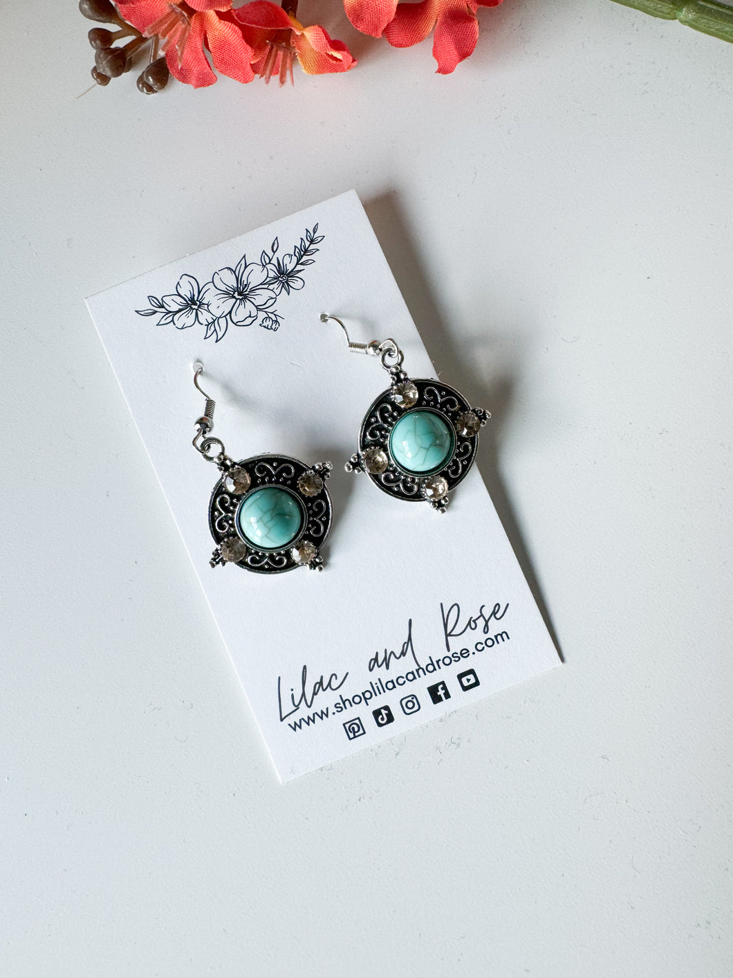 Turquoise Circle Earrings