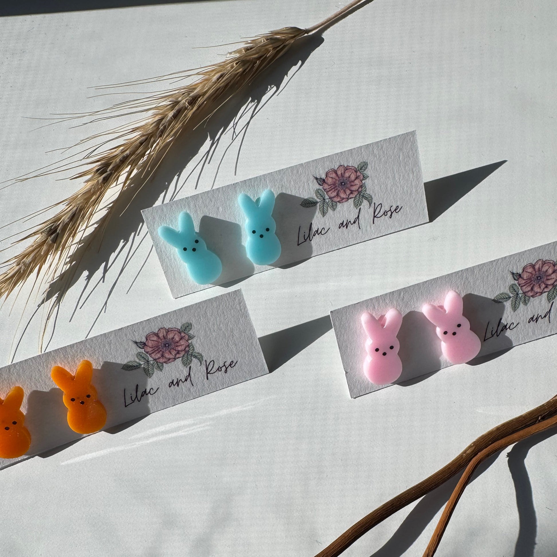 cute bunny earrings lightweight Easter jewelry hypoallergenic