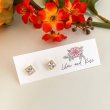 Load image into Gallery viewer, Diamond Square Stud Earrings
