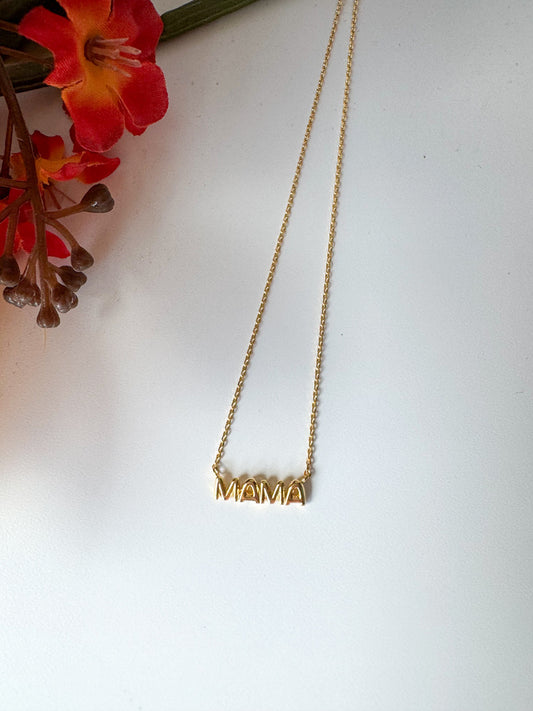 ✨ Gold Dipped Bubble Mama Pendant Necklace