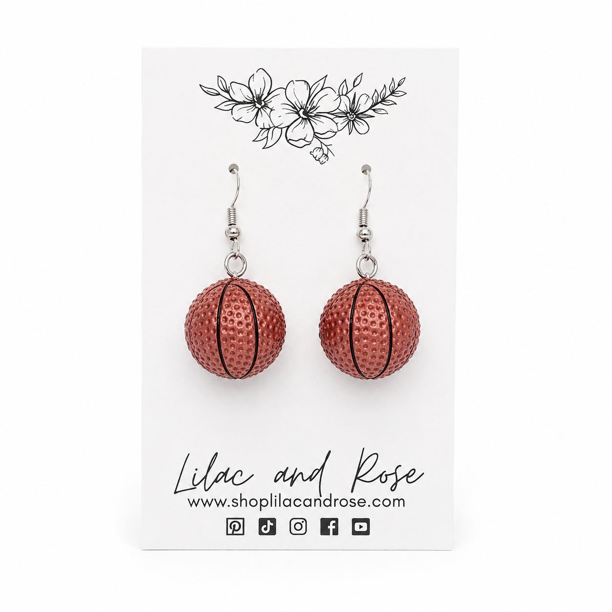 ✨ Basketball Drop Earrings – Game Day Statement with Sporty Charm