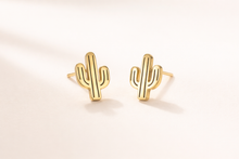 Load image into Gallery viewer, ✨ Cactus Stud Earrings - Silver and Gold Stainless Steel Desert Jewelry
