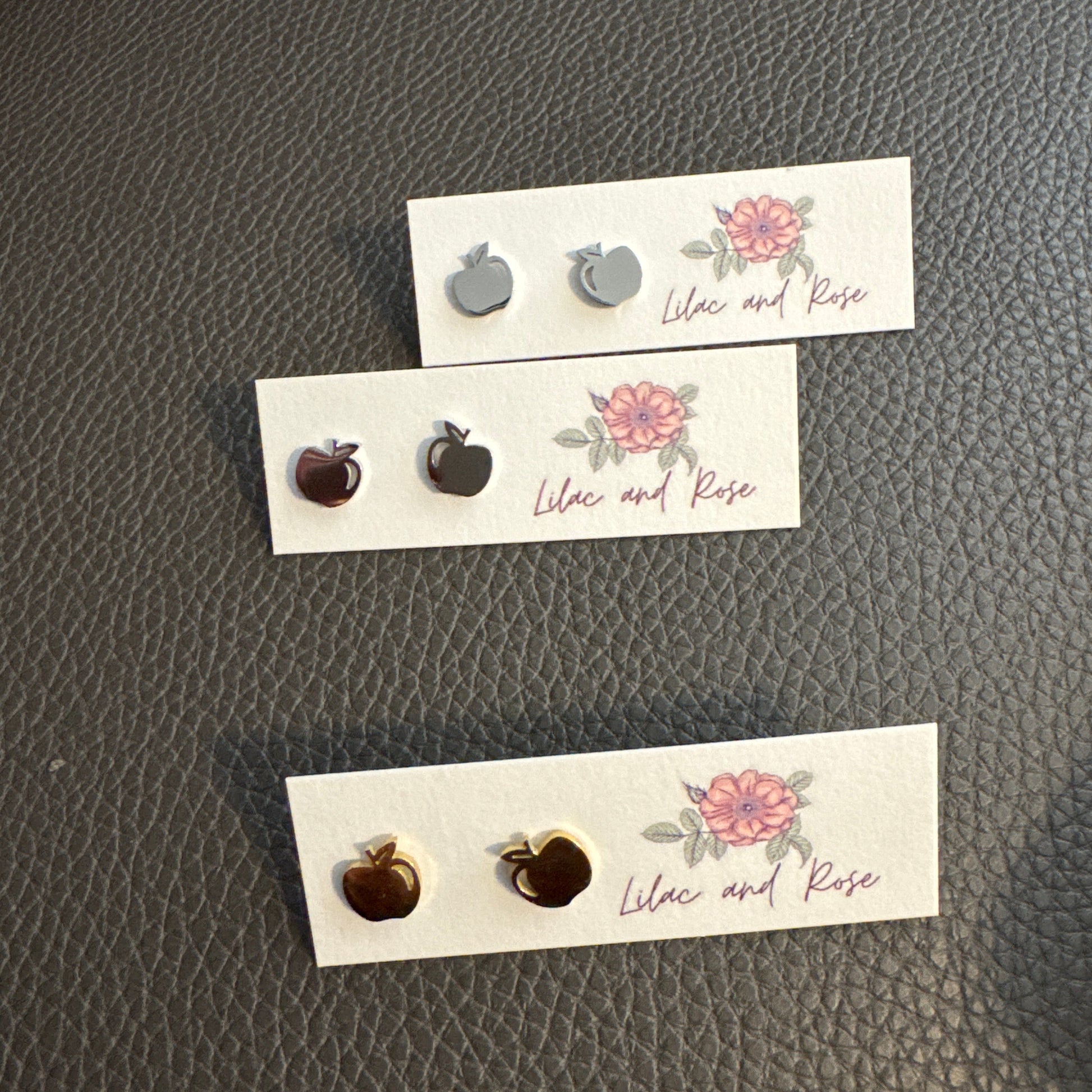 apple stud earrings lightweight hypoallergenic