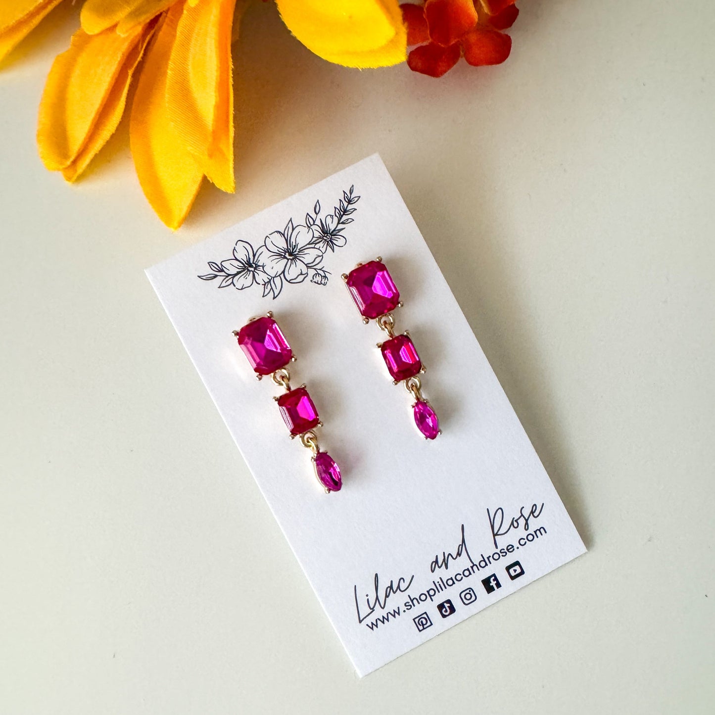 ✅ Rhinestone Chain Drop Earrings