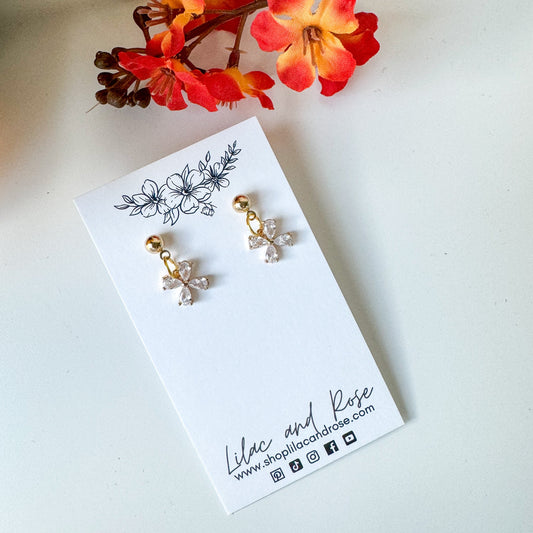 ✅ CZ Leaf Earrings
