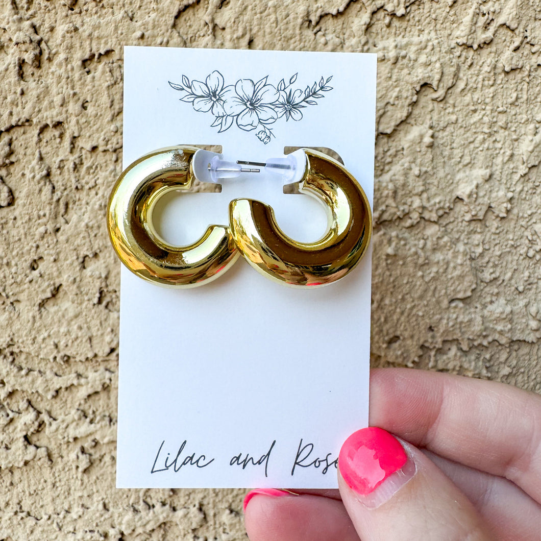 the daily hoops gold silver classic everyday earrings Lilac and Rose