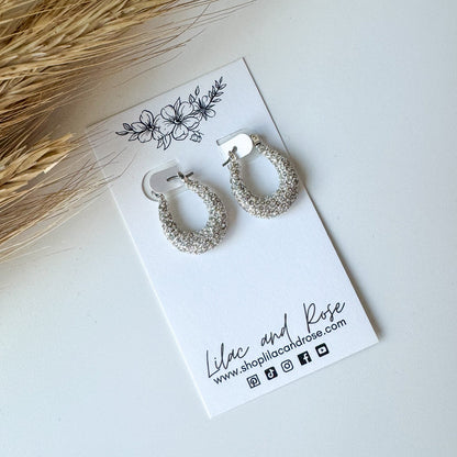 ✨ Pave Graduated Latch Hoop Earrings