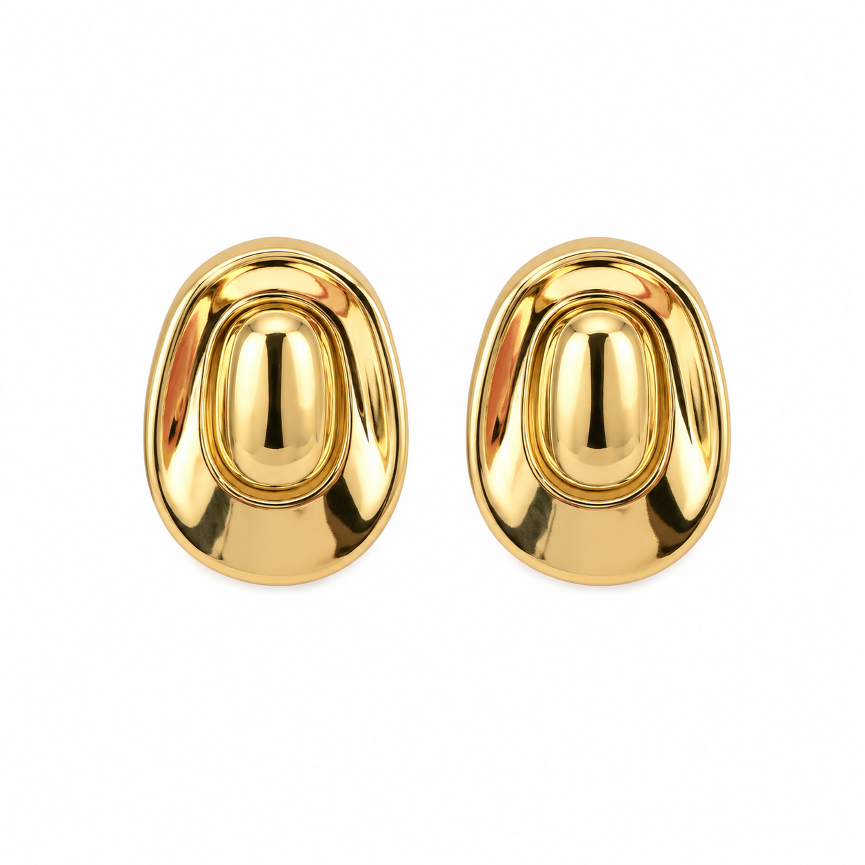 ✨ Gold Dipped Western Cowboy Hat Stud Earrings – Rodeo-Ready Sparkle