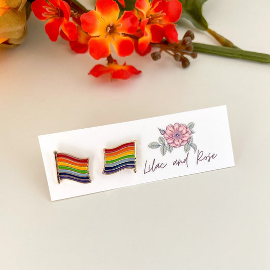 pride stud earrings lightweight hypoallergenic