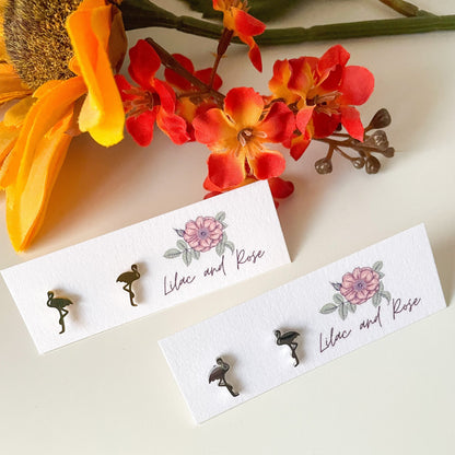 dainty flamingo earrings tropical gift idea
