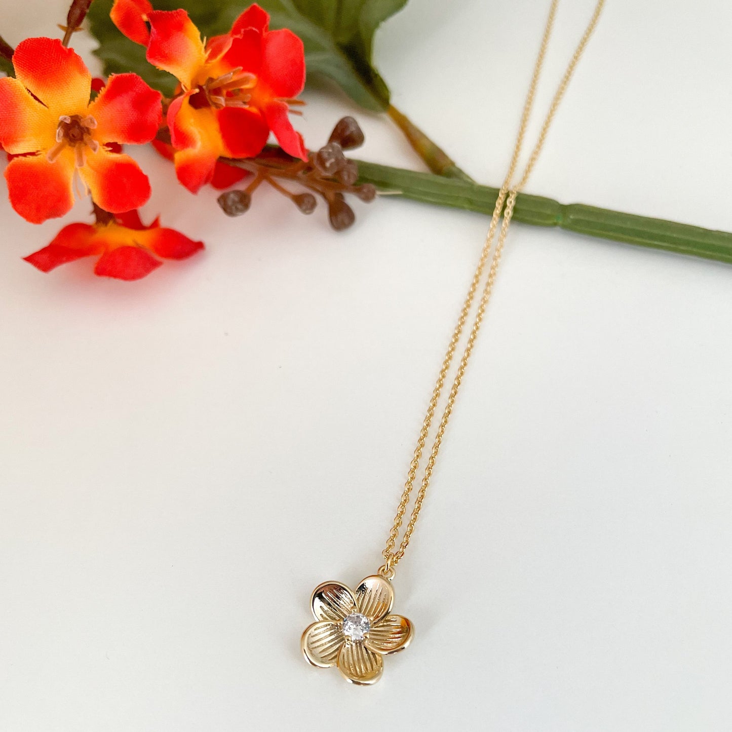 ✨ CZ Flower Necklace