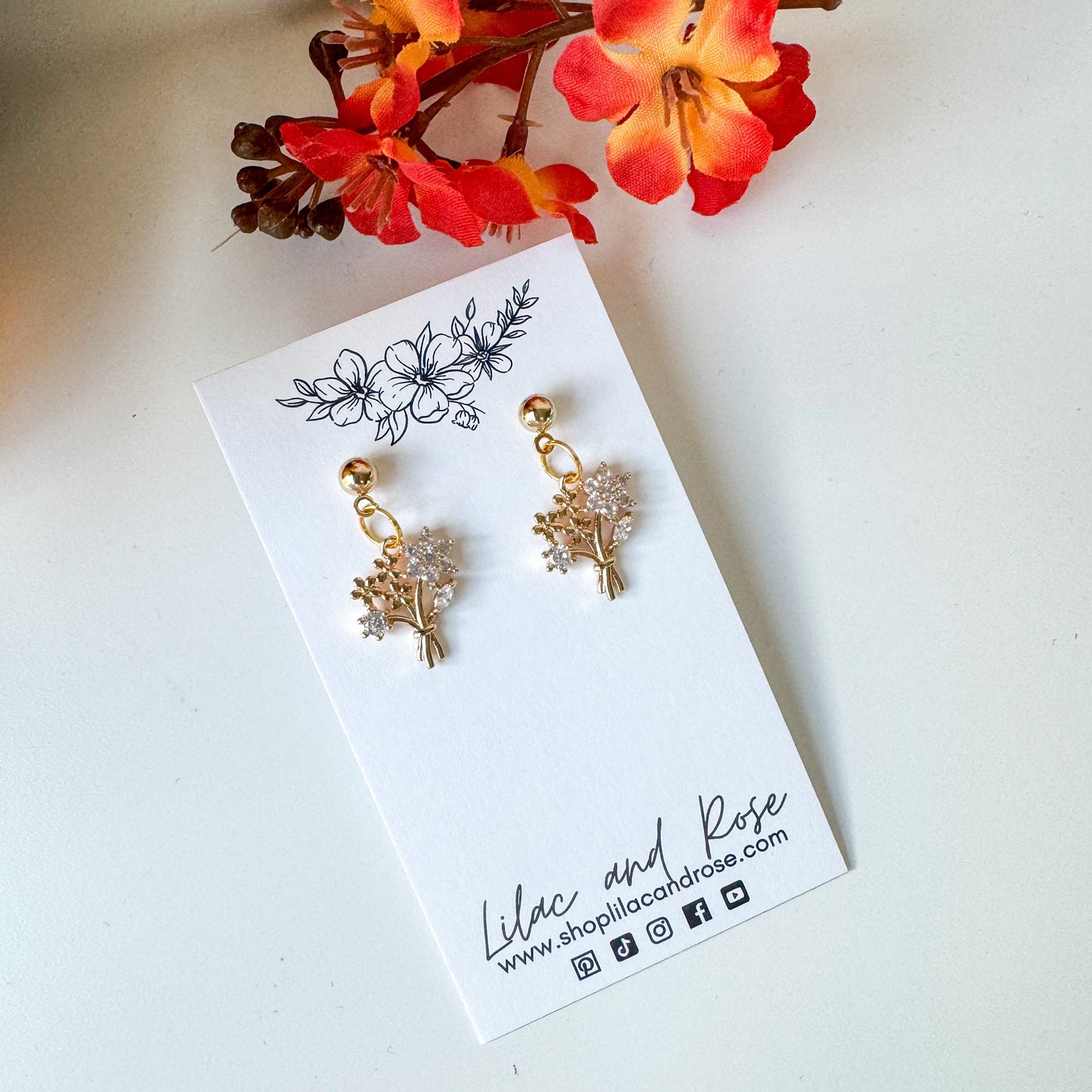 ✅ CZ Bouquet Earrings