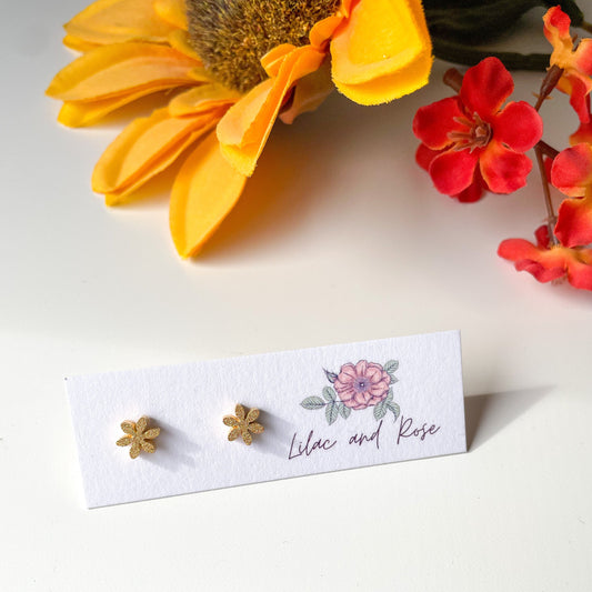 bold glitter petal earrings statement studs