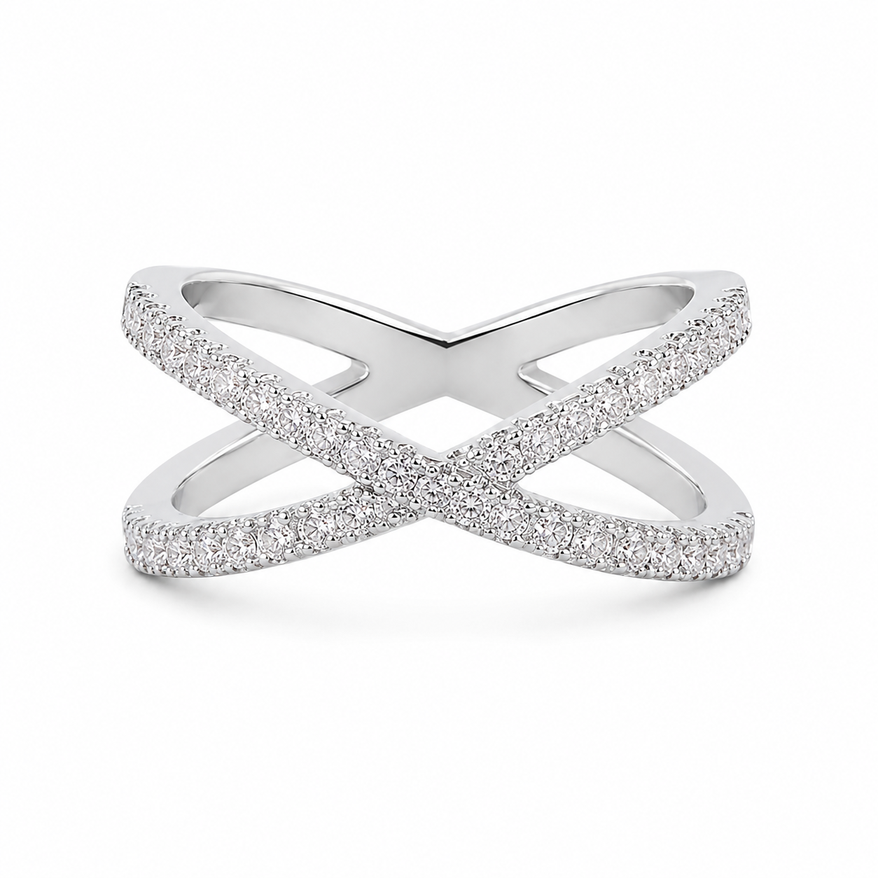 CZ Cross X Ring