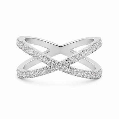 CZ Cross X Ring