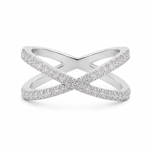 CZ Cross X Ring