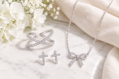 CZ Cross X Ring