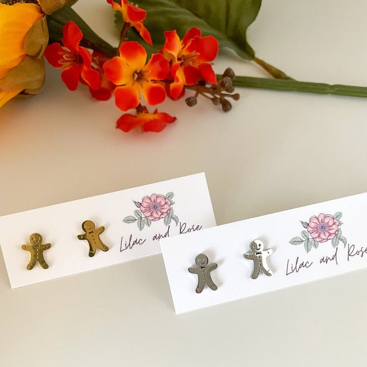 ✅ Gingerbread Man Stud Earrings
