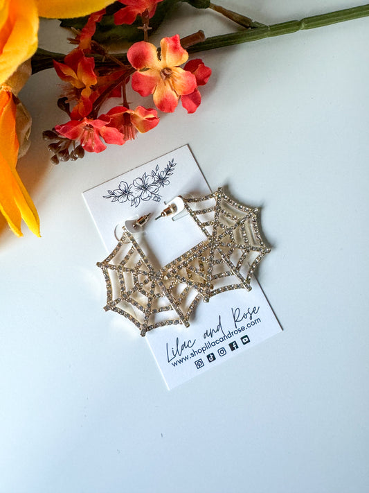 ✅ CZ Spider Web Earrings