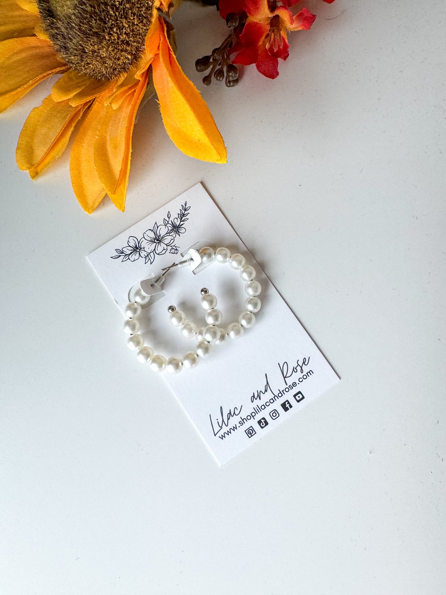 ✨ Full Pearl Hoop Earrings
