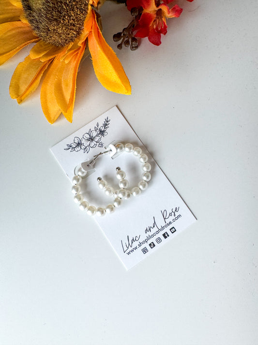 ✨ Full Pearl Hoop Earrings