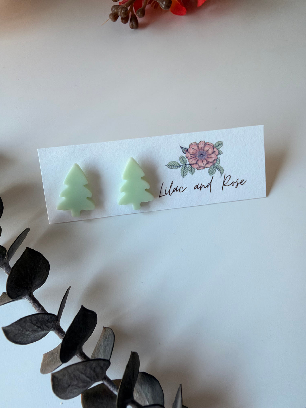 Light Green Christmas Tree Studs