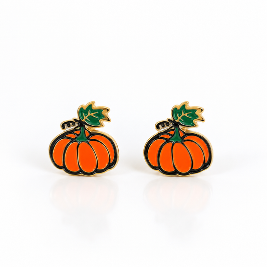 ✅ Pumpkin Stud Earrings – Fall-Inspired Cozy Charm