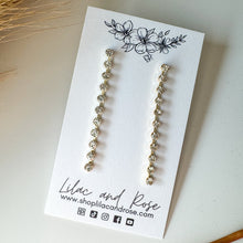 Load image into Gallery viewer, CZ Tennis Chain Dangle Earrings

