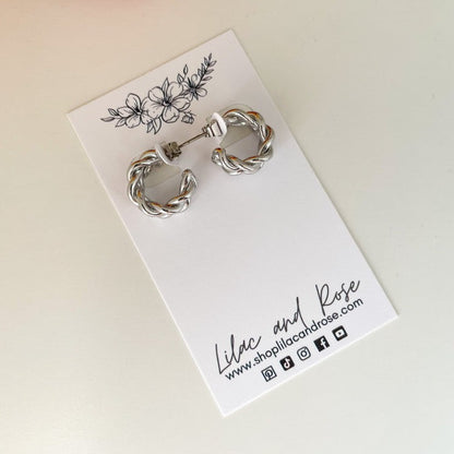 ✅ Weaved Metal Hoop Earrings