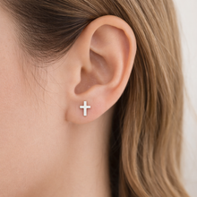 Load image into Gallery viewer, ✅ Cross Stud Earrings – Classic Symbol of Faith &amp; Style
