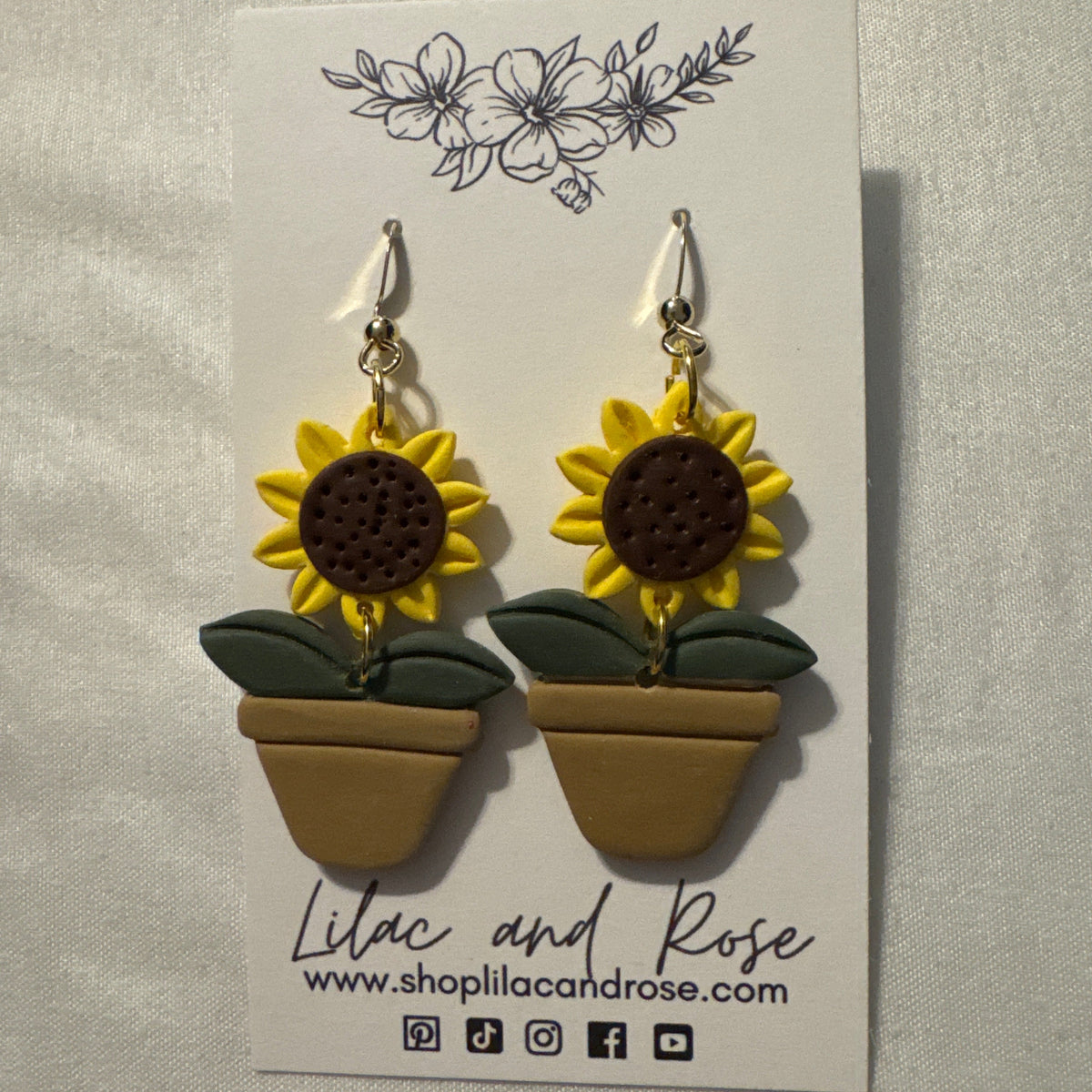 sunflower earrings polymer clay plant lover gif