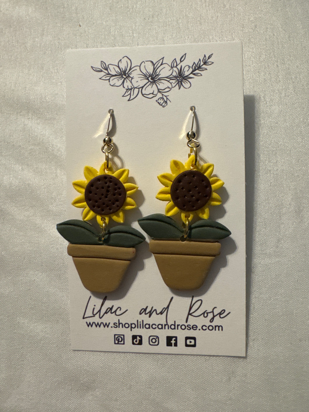 Potted Sunflower Earrings