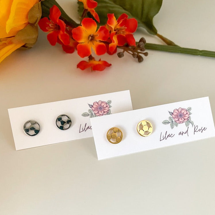lightweight soccer ball stud earrings hypoallergenic