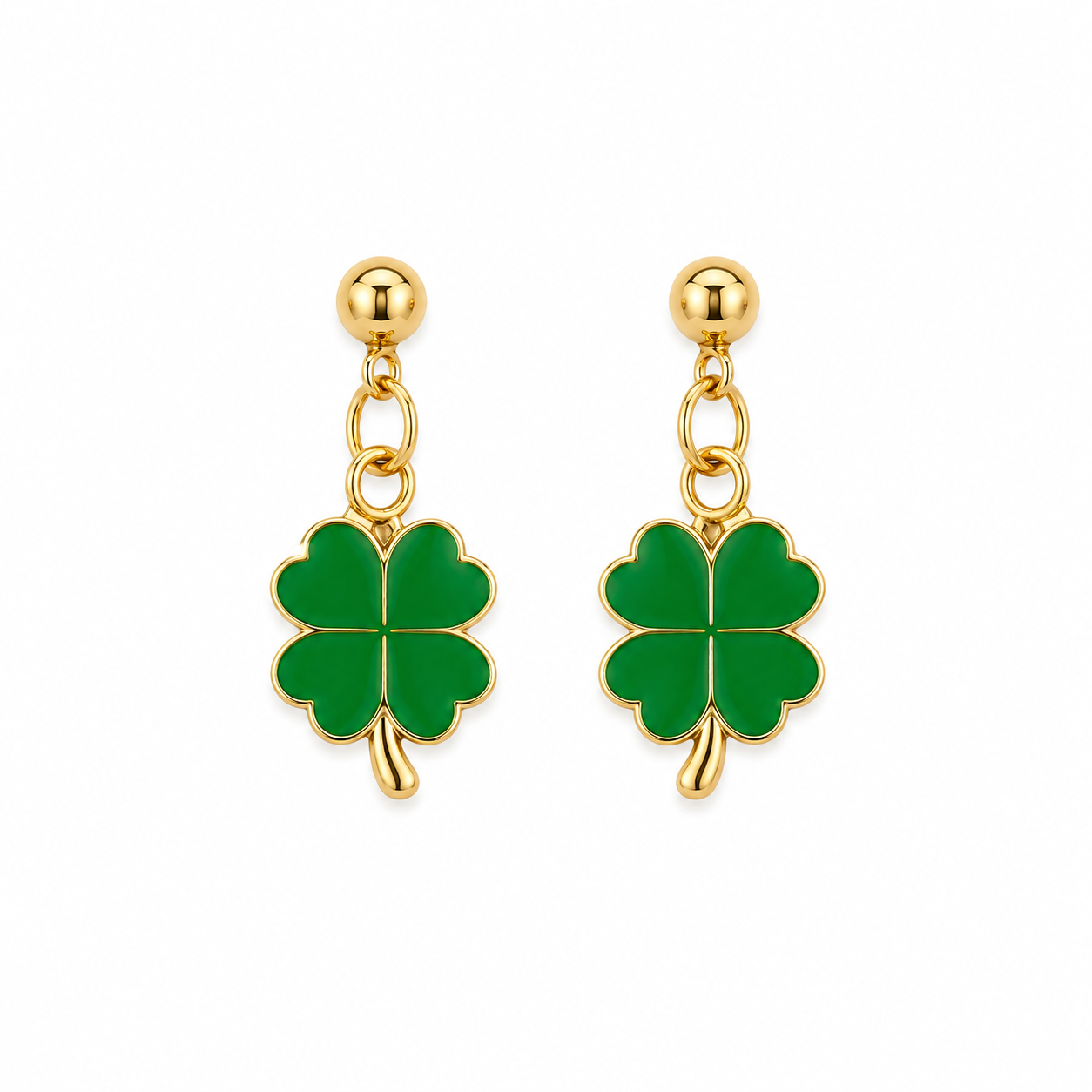 ✅ Green Clover Earrings