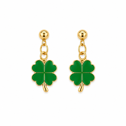 ✅ Green Clover Earrings