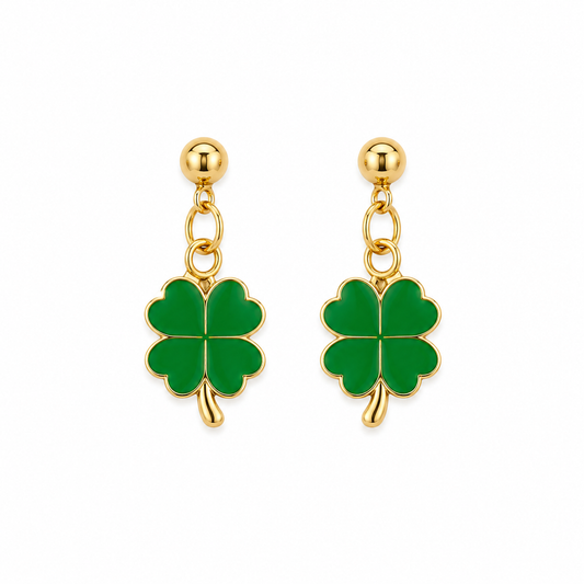 ✅ Green Clover Earrings