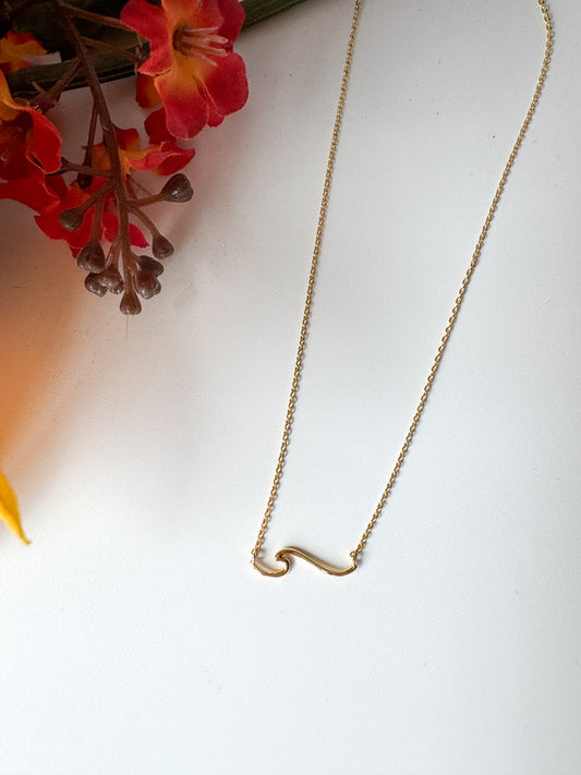 ✨ Gold Dipped Wave Pendant Necklace