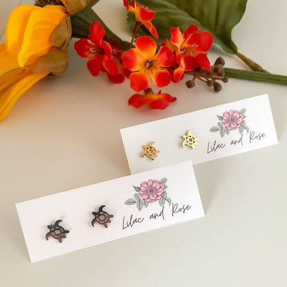 mini turtle studs ocean inspired gift