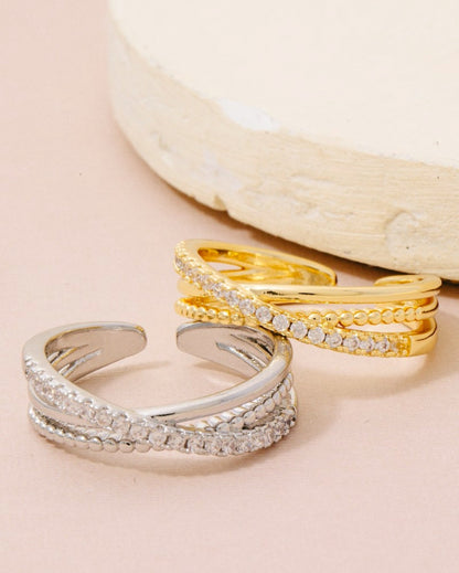 Delicate Thin Triple Row Ring
