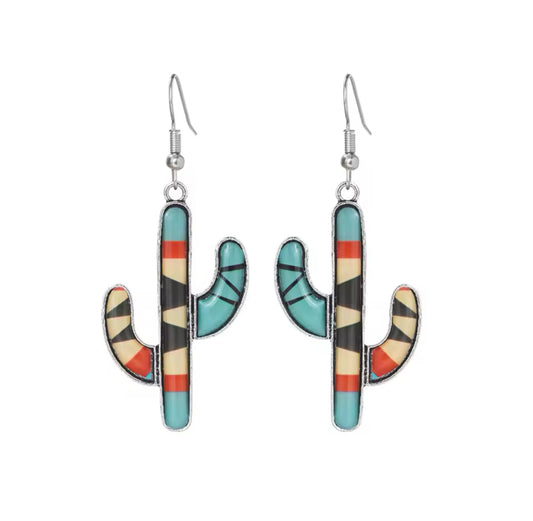 vibrant cactus statement earrings lightweight jewelry
