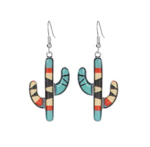 Load image into Gallery viewer, vibrant cactus statement earrings lightweight jewelry
