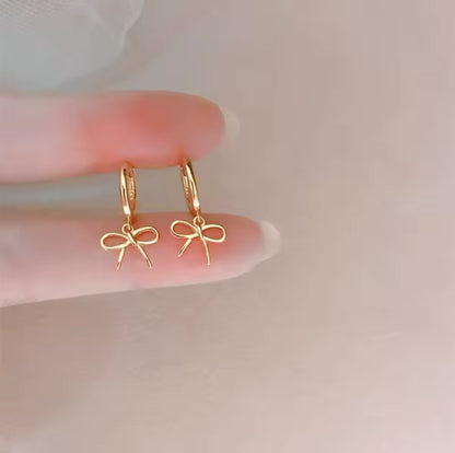 minimal bow detail hoop earrings lightweight jewelry