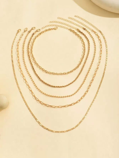 ✨ Flat Link Statement Chain – Shiny Gold Layer