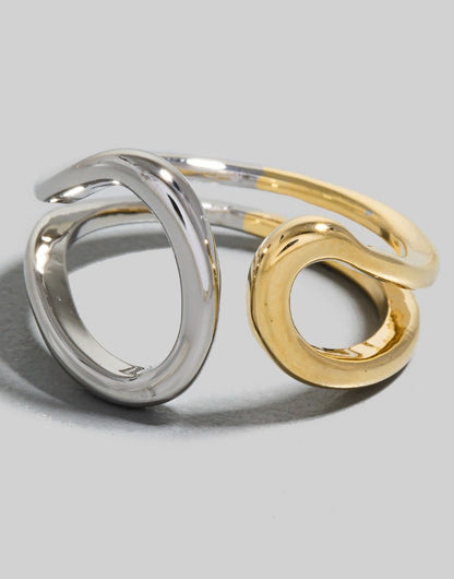 ✨ Two Tone Looped Open Band Ring